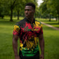 Personalized Rastafarian Lion Legend Bob Zipper Polo Shirt Black Jamaican Reggae Sketch Portrait