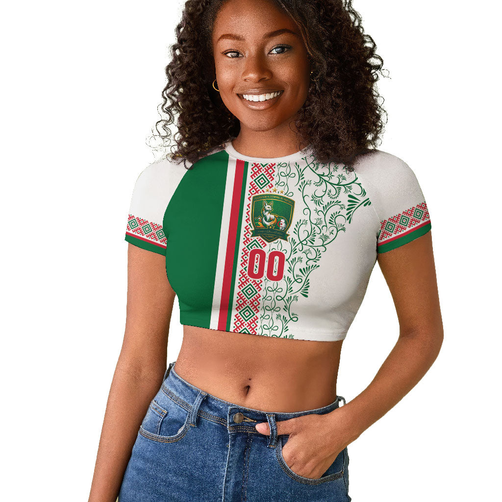 Algeria Tasqa n Umadal Custom Raglan Cropped T shirt Amazigh Desert Pattern Edition