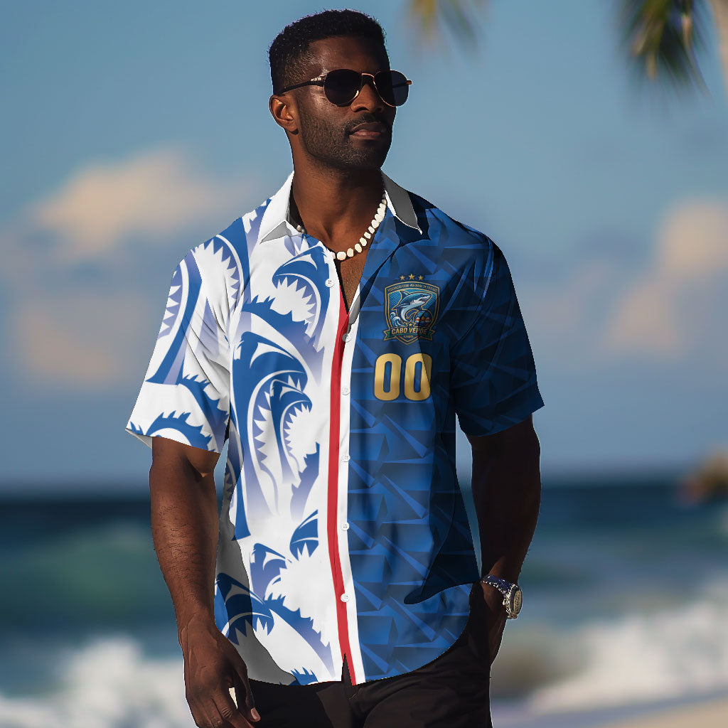 Cabo Verde Kopa di Mundu Custom Hawaiian Shirt Atlantic Waves Blue Edition