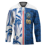 Cabo Verde Kopa di Mundu Custom Hockey Jersey Atlantic Waves Blue Edition
