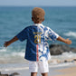 Cabo Verde Kopa di Mundu Custom Kid Hawaiian Shirt Atlantic Waves Blue Edition LT9