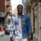 Cabo Verde Kopa di Mundu Custom Long Sleeve Button Shirt Atlantic Waves Blue Edition