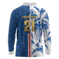 Cabo Verde Kopa di Mundu Custom Long Sleeve Polo Shirt Atlantic Waves Blue Edition