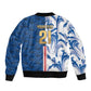 Cabo Verde Kopa di Mundu Custom Sleeve Zip Bomber Jacket Atlantic Waves Blue Edition