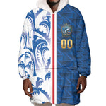 Cabo Verde Kopa di Mundu Custom Wearable Blanket Hoodie Atlantic Waves Blue Edition