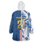 Cabo Verde Kopa di Mundu Custom Wearable Blanket Hoodie Atlantic Waves Blue Edition