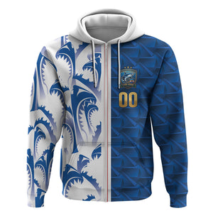 Cabo Verde Kopa di Mundu Custom Zip Hoodie Atlantic Waves Blue Edition