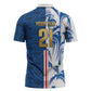 Cabo Verde Kopa di Mundu Custom Zipper Polo Shirt Atlantic Waves Blue Edition