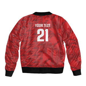 Cabo Verde Kopa di Mundu Custom Bomber Jacket Atlantic Waves Red Edition