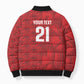 Cabo Verde Kopa di Mundu Custom Bomber Puffer Jacket Atlantic Waves Red Edition