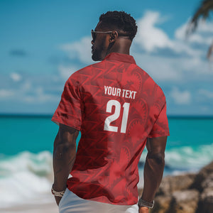 Cabo Verde Kopa di Mundu Custom Hawaiian Shirt Atlantic Waves Red Edition