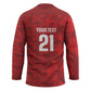 Cabo Verde Kopa di Mundu Custom Hockey Jersey Atlantic Waves Red Edition