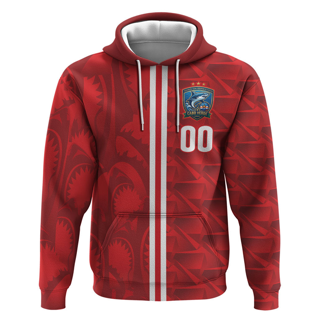 Cabo Verde Kopa di Mundu Custom Hoodie Atlantic Waves Red Edition
