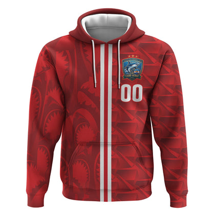 Cabo Verde Kopa di Mundu Custom Hoodie Atlantic Waves Red Edition