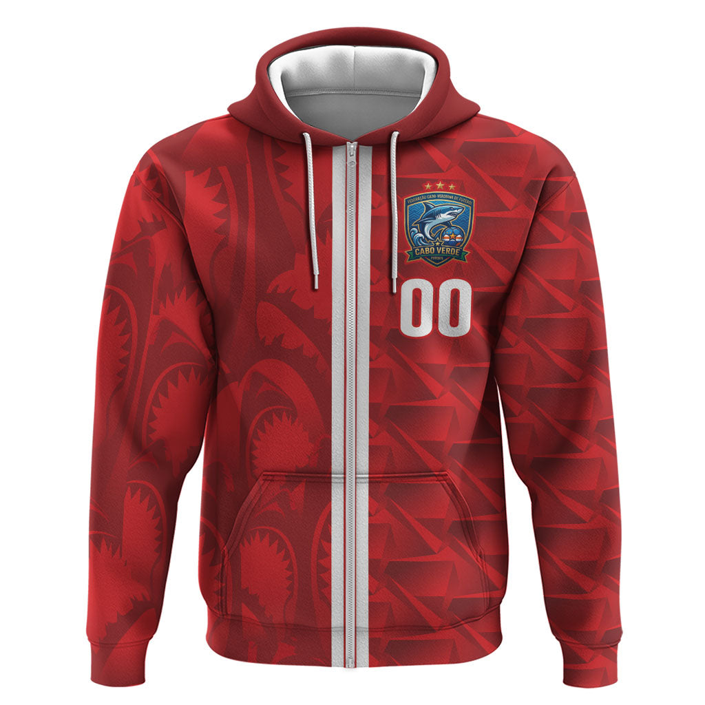 Cabo Verde Kopa di Mundu Custom Hoodie Atlantic Waves Red Edition