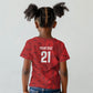 Cabo Verde Kopa di Mundu Custom Kid T shirt Atlantic Waves Red Edition