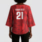 Cabo Verde Kopa di Mundu Custom Kimono Sleeve Blouse Atlantic Waves Red Edition
