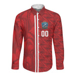 Cabo Verde Kopa di Mundu Custom Long Sleeve Button Shirt Atlantic Waves Red Edition