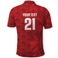 Cabo Verde Kopa di Mundu Custom Polo Shirt Atlantic Waves Red Edition