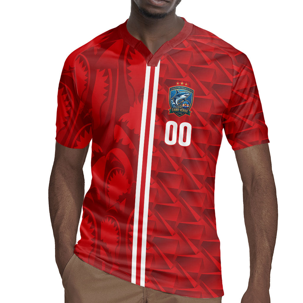 Cabo Verde Kopa di Mundu Custom Rugby Jersey Atlantic Waves Red Edition