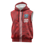 Cabo Verde Kopa di Mundu Custom Sleeveless Hoodie Atlantic Waves Red Edition