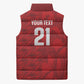 Cabo Verde Kopa di Mundu Custom Sleeveless Puffer Jacket Atlantic Waves Red Edition