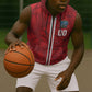 Cabo Verde Kopa di Mundu Custom Sleeveless Zip Hoodie Atlantic Waves Red Edition