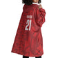 Cabo Verde Kopa di Mundu Custom Wearable Blanket Hoodie Atlantic Waves Red Edition