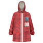 Cabo Verde Kopa di Mundu Custom Wearable Blanket Hoodie Atlantic Waves Red Edition