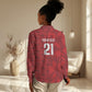 Cabo Verde Kopa di Mundu Custom Women Casual Shirt Atlantic Waves Red Edition