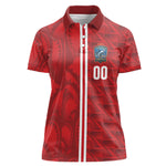 Cabo Verde Kopa di Mundu Custom Women Polo Shirt Atlantic Waves Red Edition
