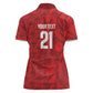 Cabo Verde Kopa di Mundu Custom Women Polo Shirt Atlantic Waves Red Edition