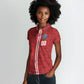 Cabo Verde Kopa di Mundu Custom Women Polo Shirt Atlantic Waves Red Edition