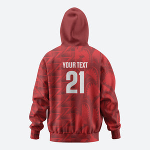 Cabo Verde Kopa di Mundu Custom Zip Hoodie Atlantic Waves Red Edition