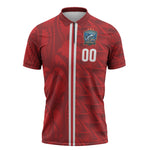 Cabo Verde Kopa di Mundu Custom Zipper Polo Shirt Atlantic Waves Red Edition