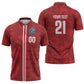 Cabo Verde Kopa di Mundu Custom Zipper Polo Shirt Atlantic Waves Red Edition