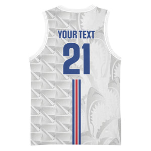 Cabo Verde Kopa di Mundu Custom Basketball Jersey Atlantic Waves White Edition