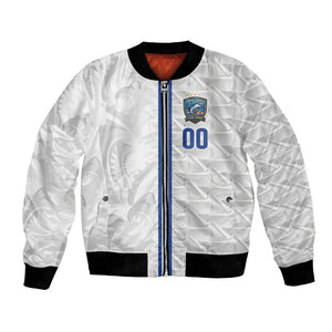Cabo Verde Kopa di Mundu Custom Bomber Jacket Atlantic Waves White Edition