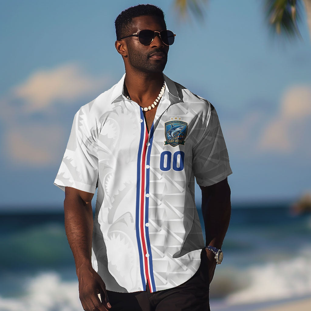 Cabo Verde Kopa di Mundu Custom Hawaiian Shirt Atlantic Waves White Edition