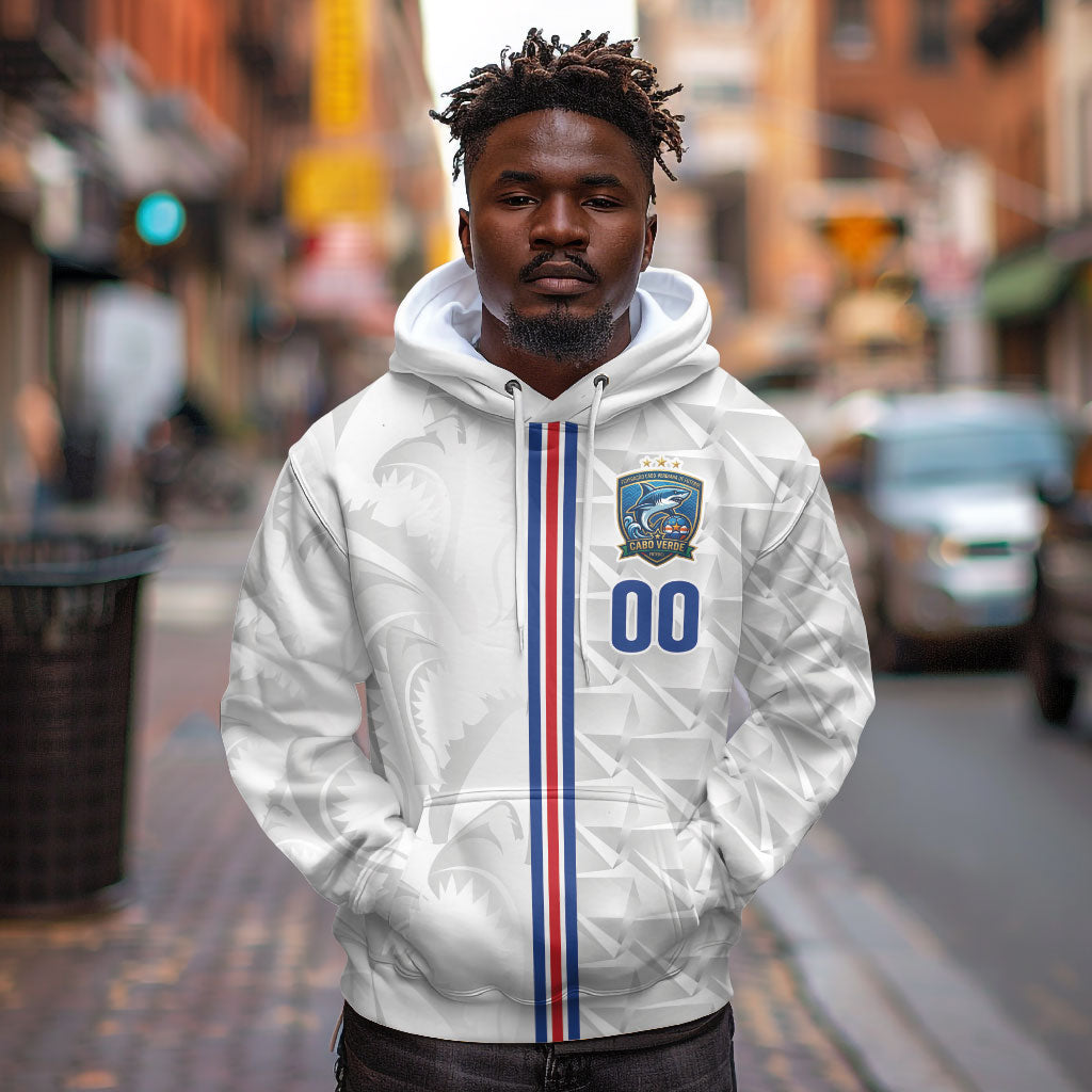Cabo Verde Kopa di Mundu Custom Hoodie Atlantic Waves White Edition