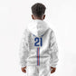 Cabo Verde Kopa di Mundu Custom Kid Hoodie Atlantic Waves White Edition