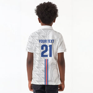 Cabo Verde Kopa di Mundu Custom Kid Polo Shirt Atlantic Waves White Edition