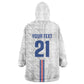 Cabo Verde Kopa di Mundu Custom Kid Wearable Blanket Hoodie Atlantic Waves White Edition