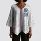 Cabo Verde Kopa di Mundu Custom Kimono Sleeve Blouse Atlantic Waves White Edition