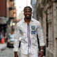 Cabo Verde Kopa di Mundu Custom Long Sleeve Button Shirt Atlantic Waves White Edition