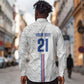 Cabo Verde Kopa di Mundu Custom Long Sleeve Button Shirt Atlantic Waves White Edition