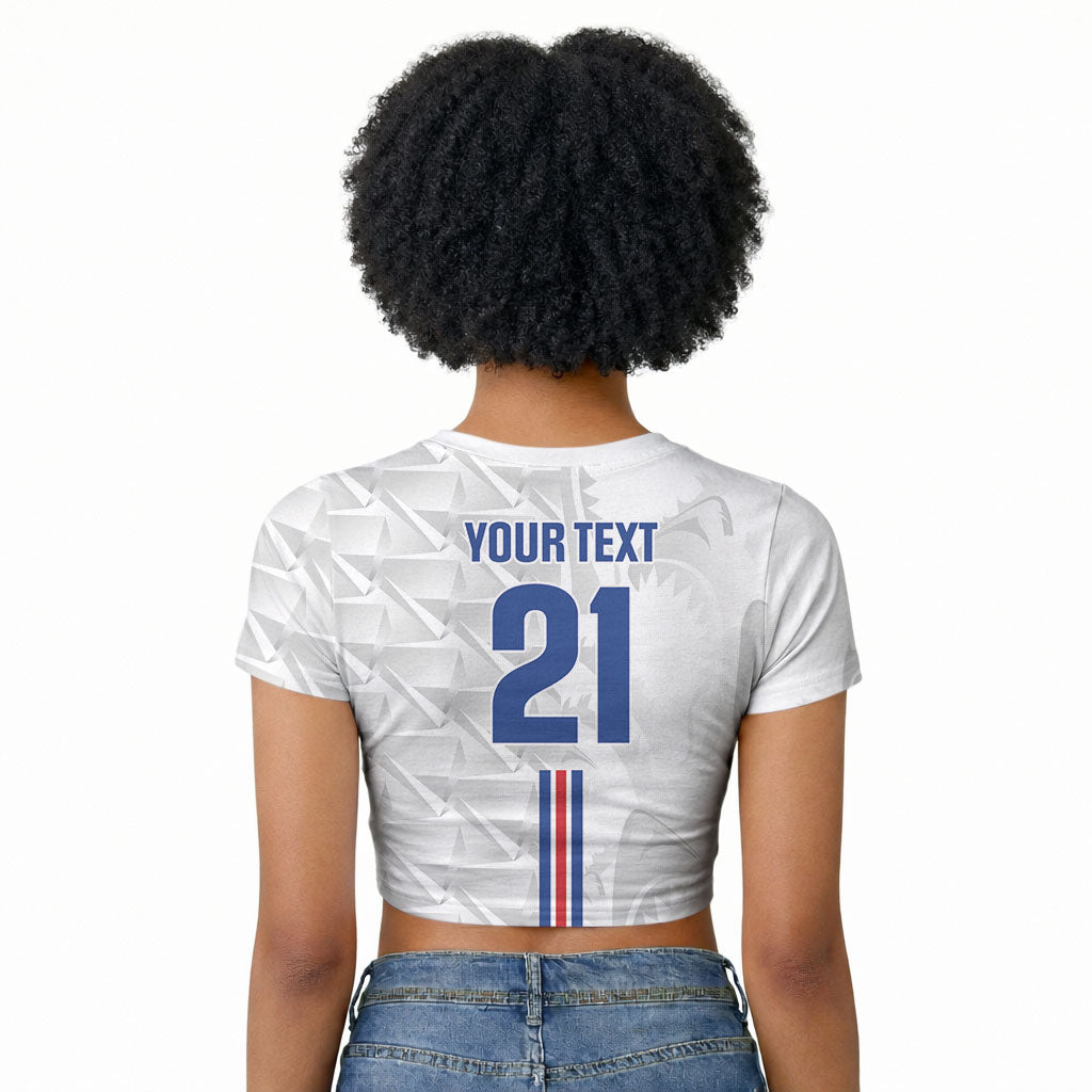 Cabo Verde Kopa di Mundu Custom Raglan Cropped T shirt Atlantic Waves White Edition