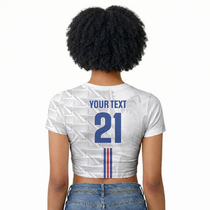 Cabo Verde Kopa di Mundu Custom Raglan Cropped T shirt Atlantic Waves White Edition