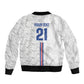 Cabo Verde Kopa di Mundu Custom Sleeve Zip Bomber Jacket Atlantic Waves White Edition
