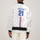 Cabo Verde Kopa di Mundu Custom Sleeve Zip Bomber Jacket Atlantic Waves White Edition
